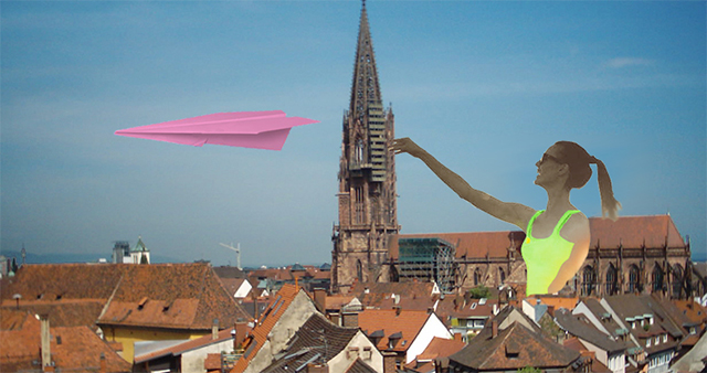 Münsterturm mit Papierflieger